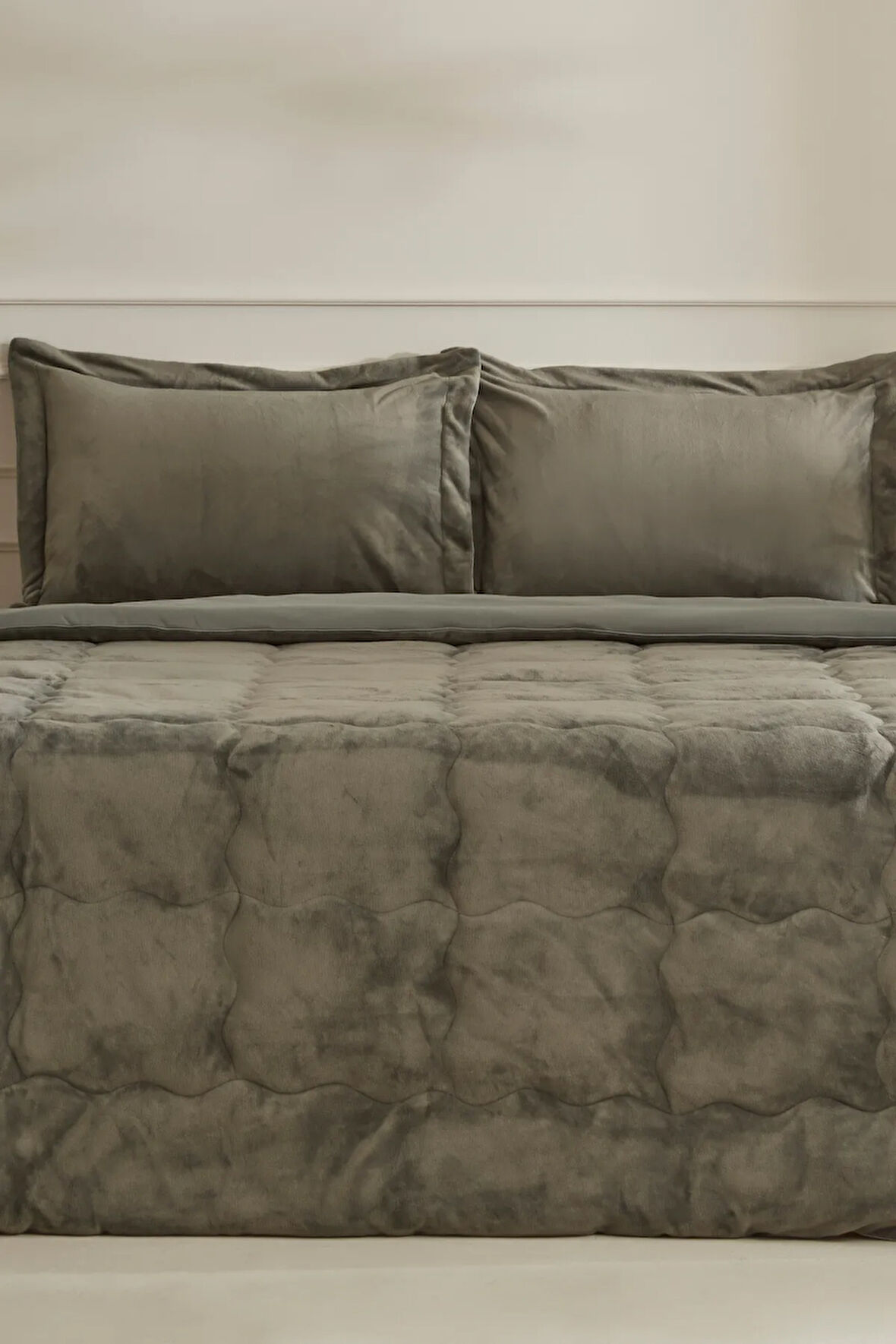 Karaca Home Flufy Çift Kişilik Soft Dream Comfort Set/Uyku Seti Haki