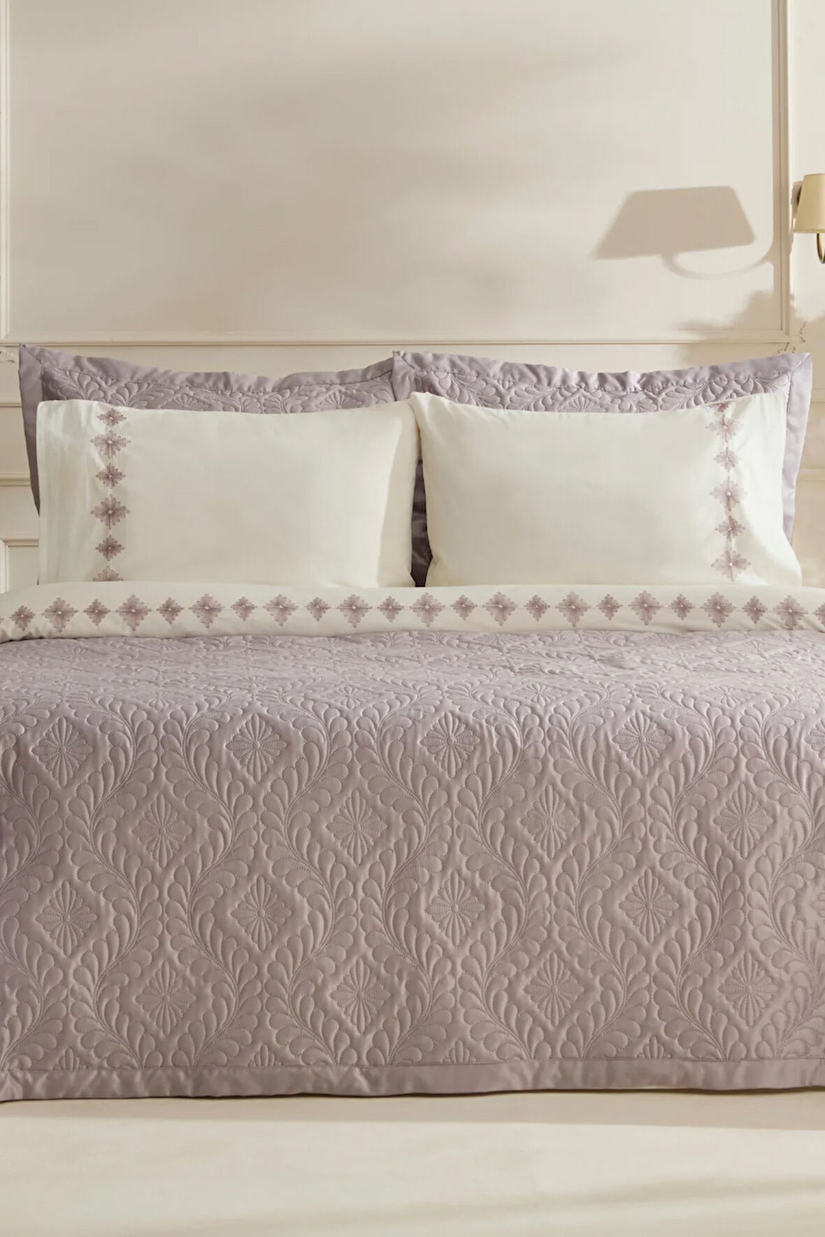 Karaca Home Glory Çift Kişilik %100 Pamuk 7 Parça Düet Set Pembe