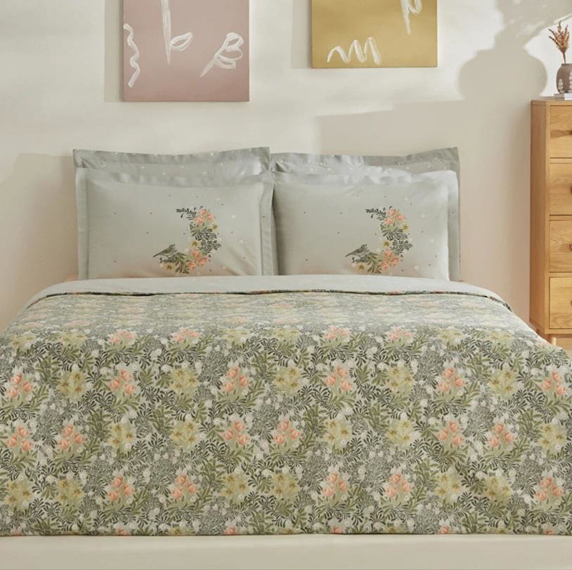Karaca Home Cindy %100 Pamuk Çift Kişilik Nevresim Takımı Yeşil