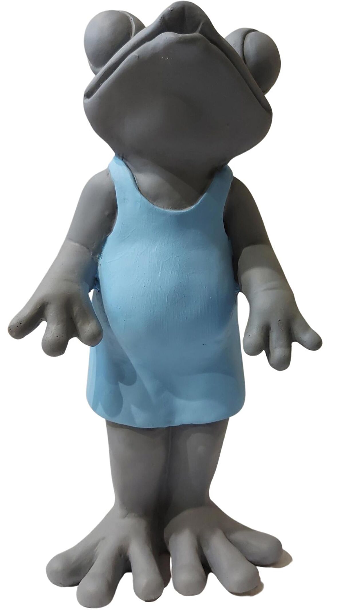 Biev Tatilci Kurbağa Biblo Gri-Mavi 23x16x45 cm