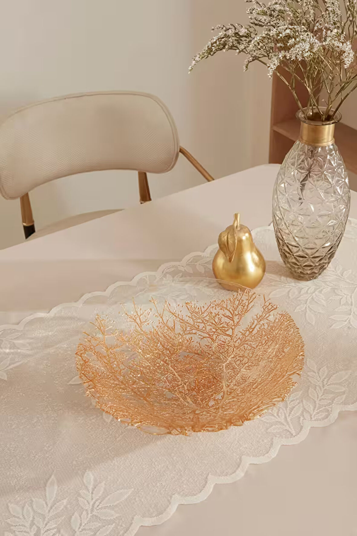 Karaca Home Autumn Dekoratif Tabak Gold