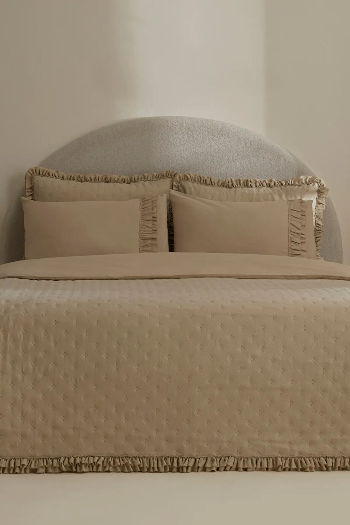 Karaca Home Ophelia Çift Kişilik Krush Düet Set Taş 
