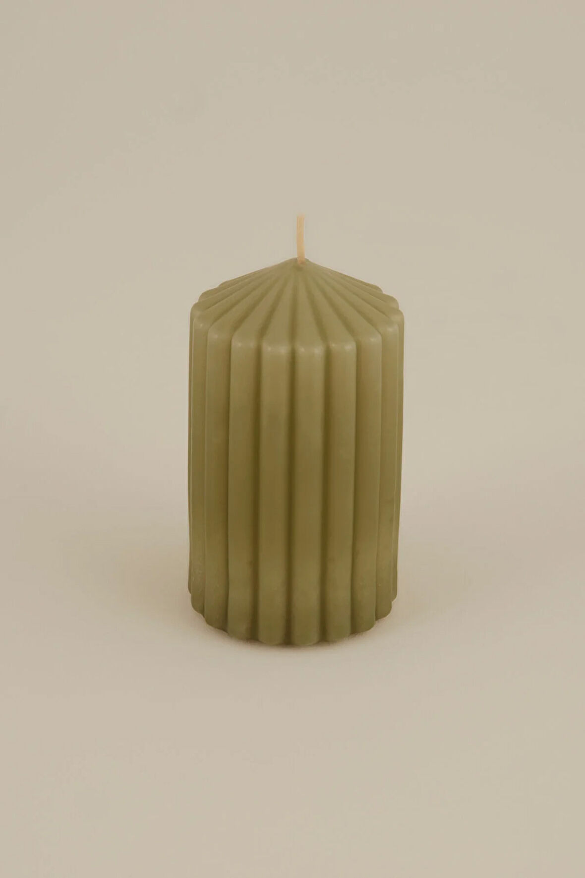 Karaca Home Stripped Sütun Mum Yeşil