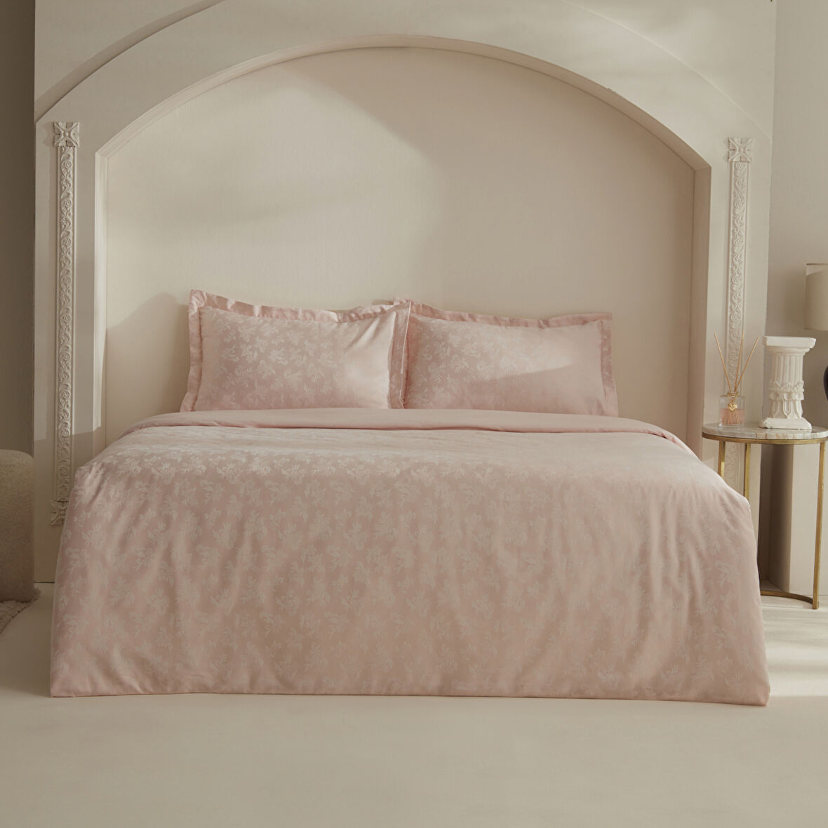 Karaca Home White Collection Viole Çift Kişilik Nevresim Takımı Pudra