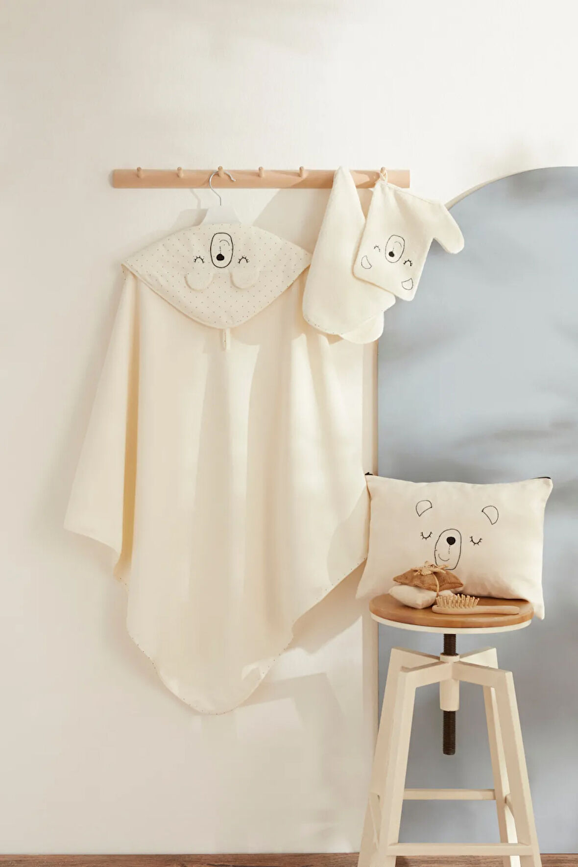 Karaca Home Bear %100 Pamuk Bebek Havlu Kundak Kese Set