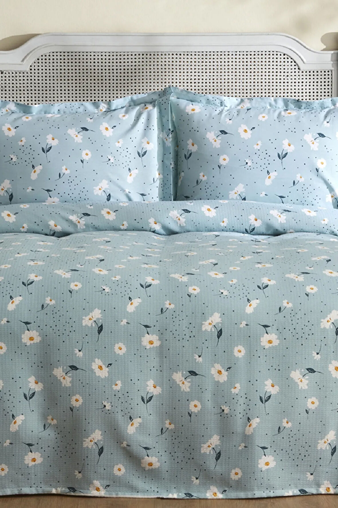 Karaca Home Daisy %100 Pamuk Tek Kişilik Pike Takımı Mint