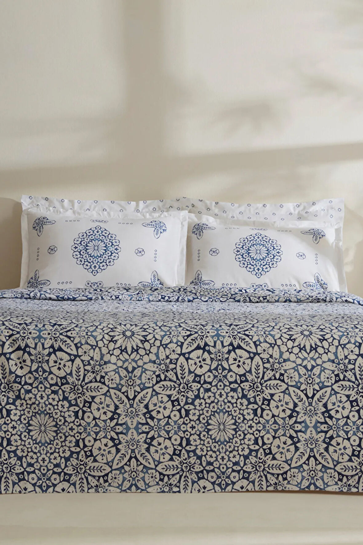 Karaca Home Ida %100 Pamuk Çift Kişilik Pike Takımı Mavi
