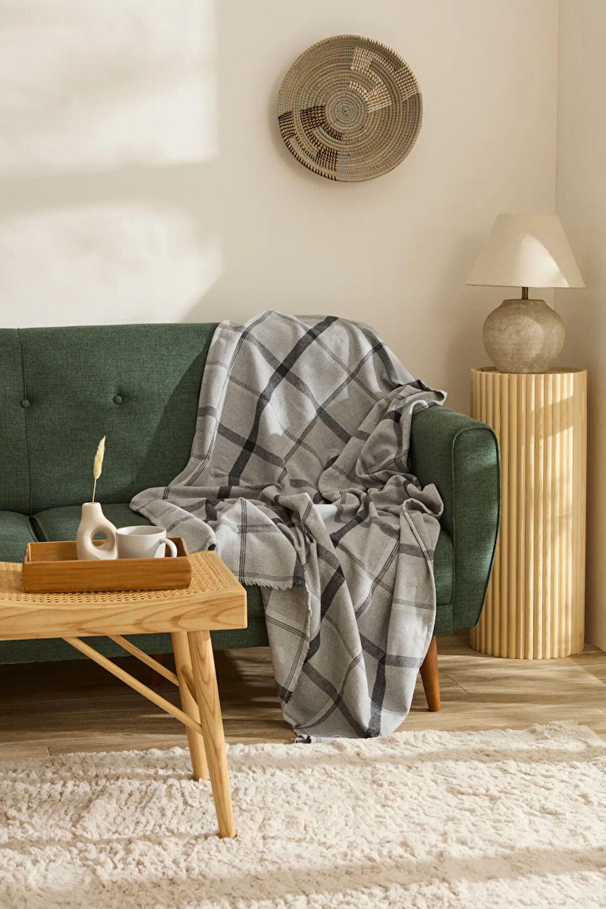 Karaca Home Flanel Throw Tv Battaniyesi Gri
