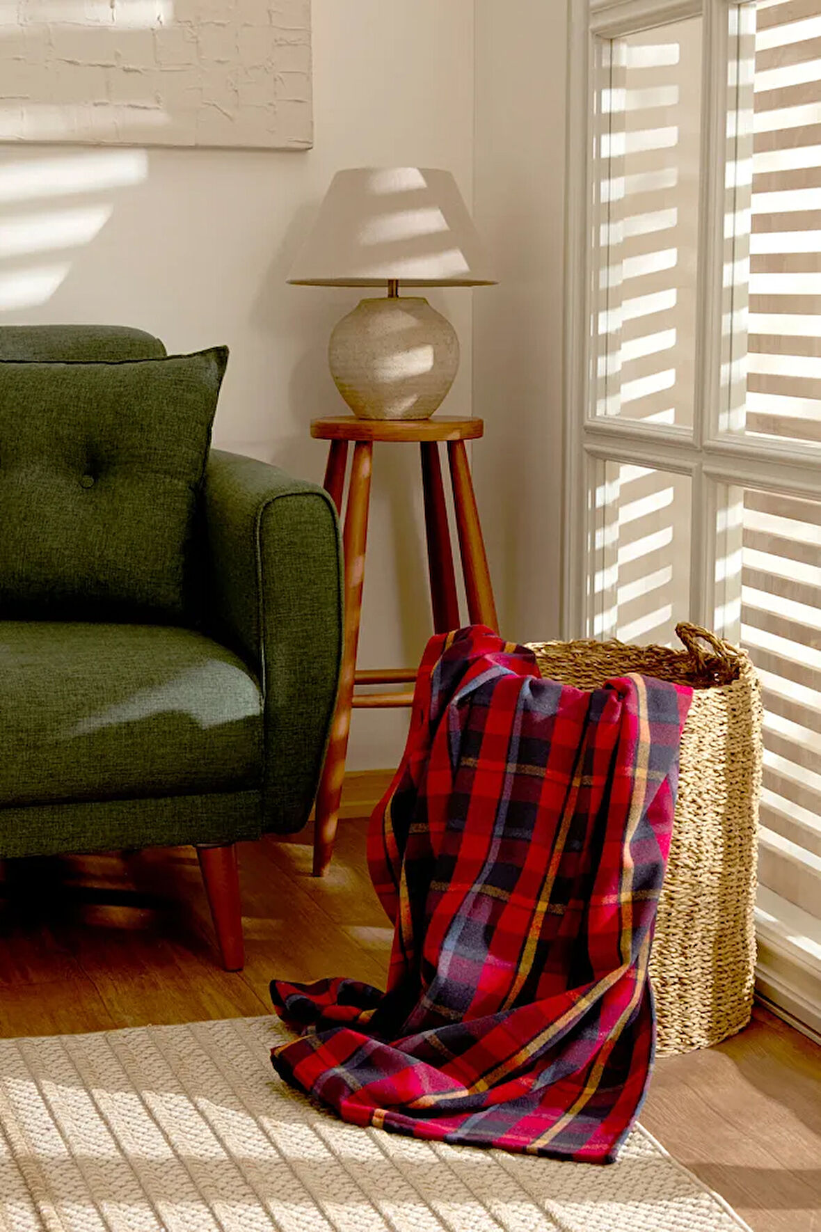 Flanel Throw Tv Battaniyesi Koyu Kırmızı