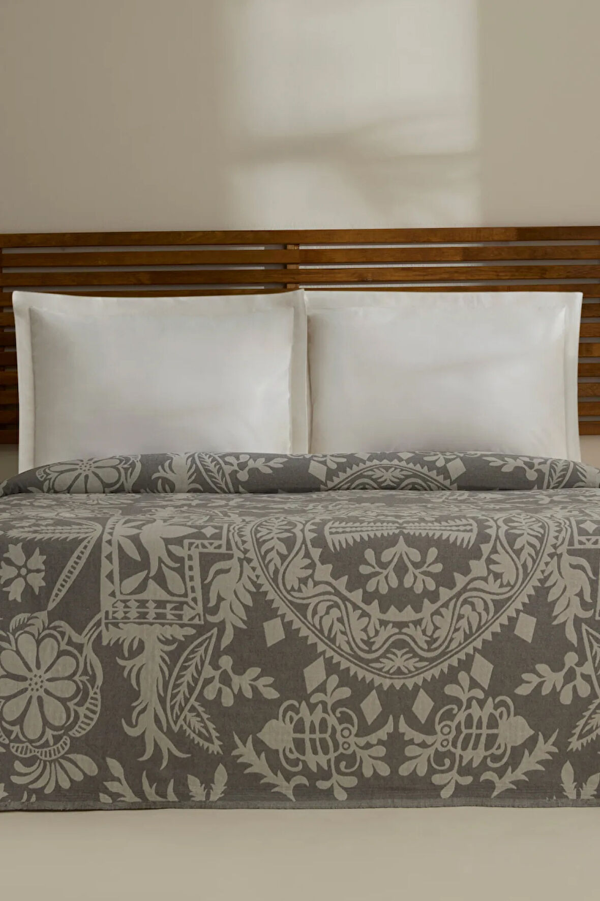 Karaca Home Avery Müslin Çift Kişilik Tek Pike Gri