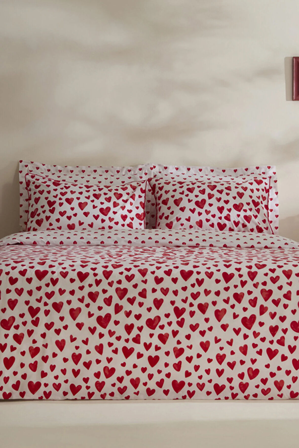 Karaca Home Amour Bliss %100 Pamuk Tek Kişilik Nevresim Takımı Kırmızı