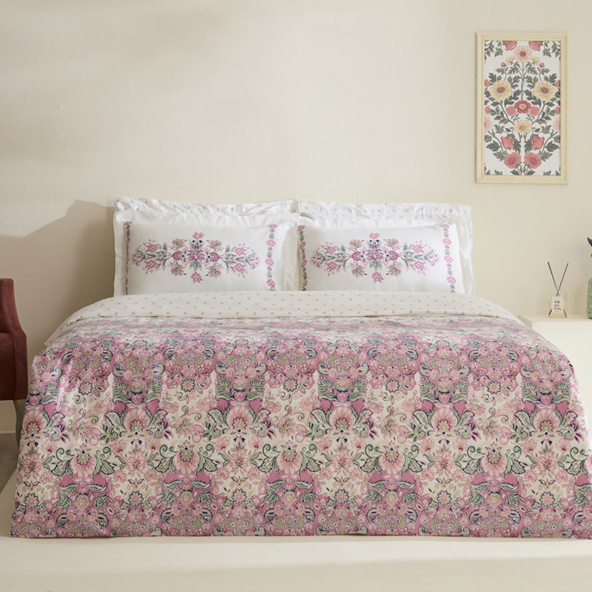 Karaca Home Arney %100 Pamuk Çift Kişilik Nevresim Takımı Pembe