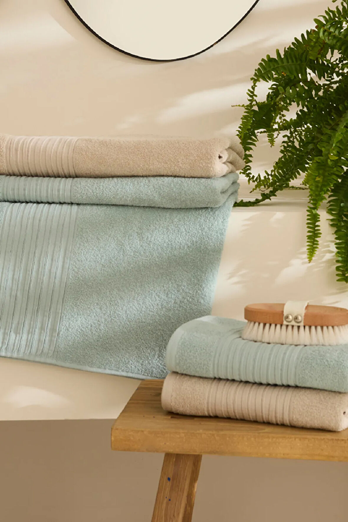 Karaca Home Line Soft %100 Pamuk 4 Parça Hamam Seti Bej-Pudra 