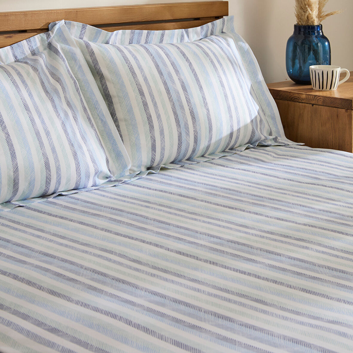 Karaca Home Lenora Çift Kişilik Çarşaf Takımı Indigo