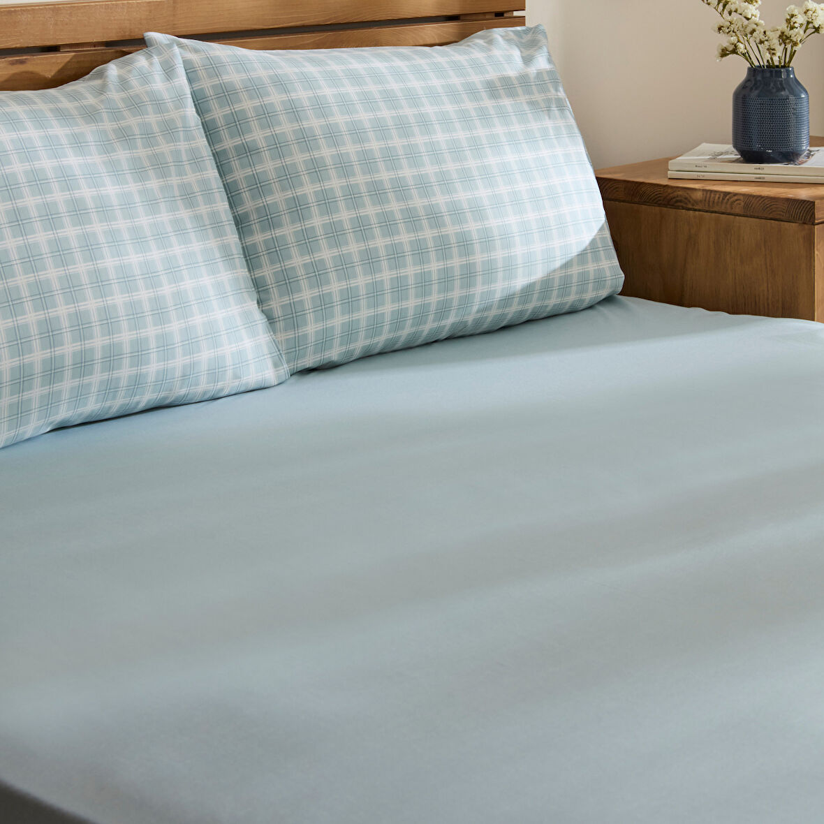 Sarah Anderson Lena Çift Kişilik Çarşaf Takımı Aqua
