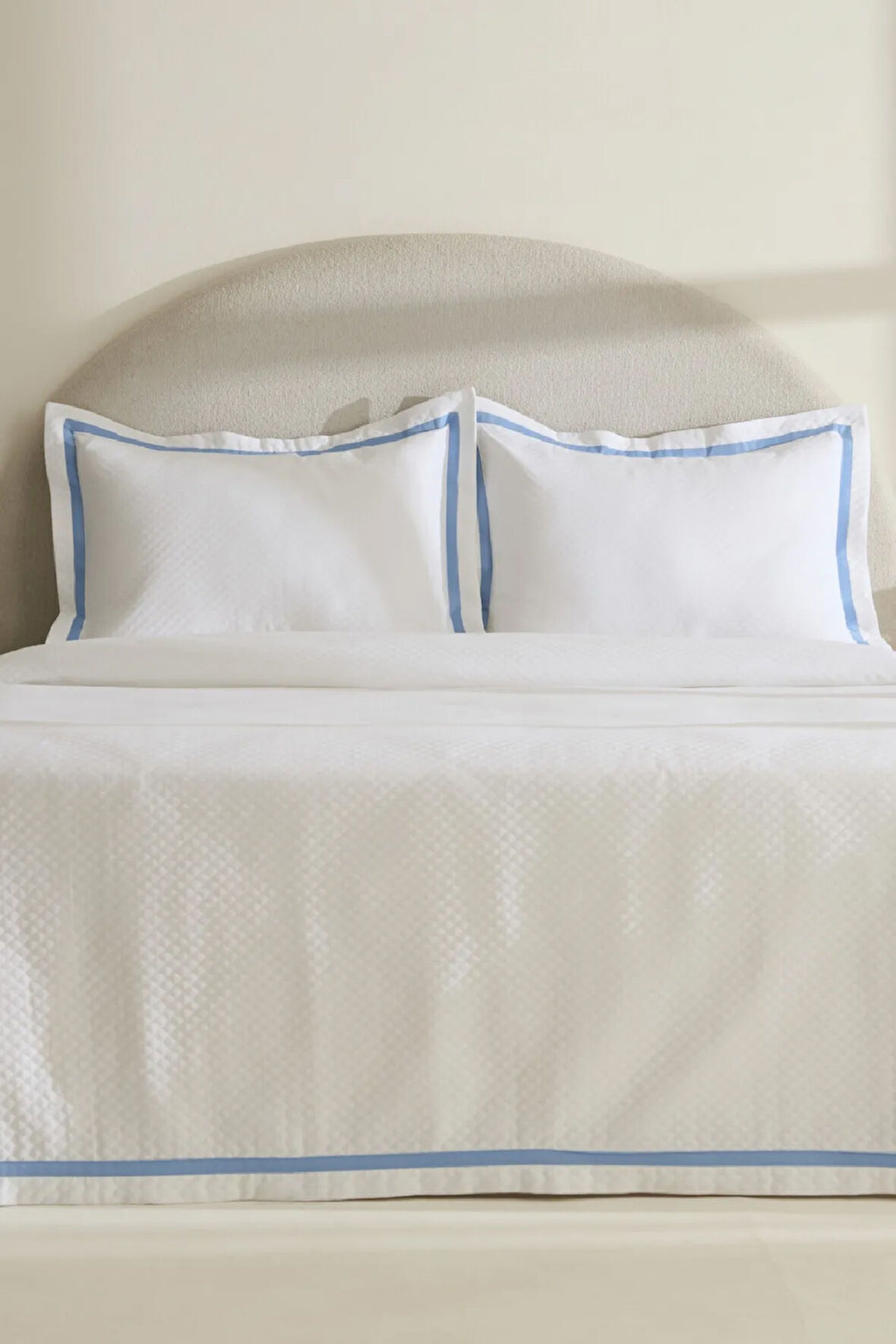 Karaca Home White Collection Doris %100 Pamuk Çift Kişilik Yatak Örtüsü Takımı Mavi