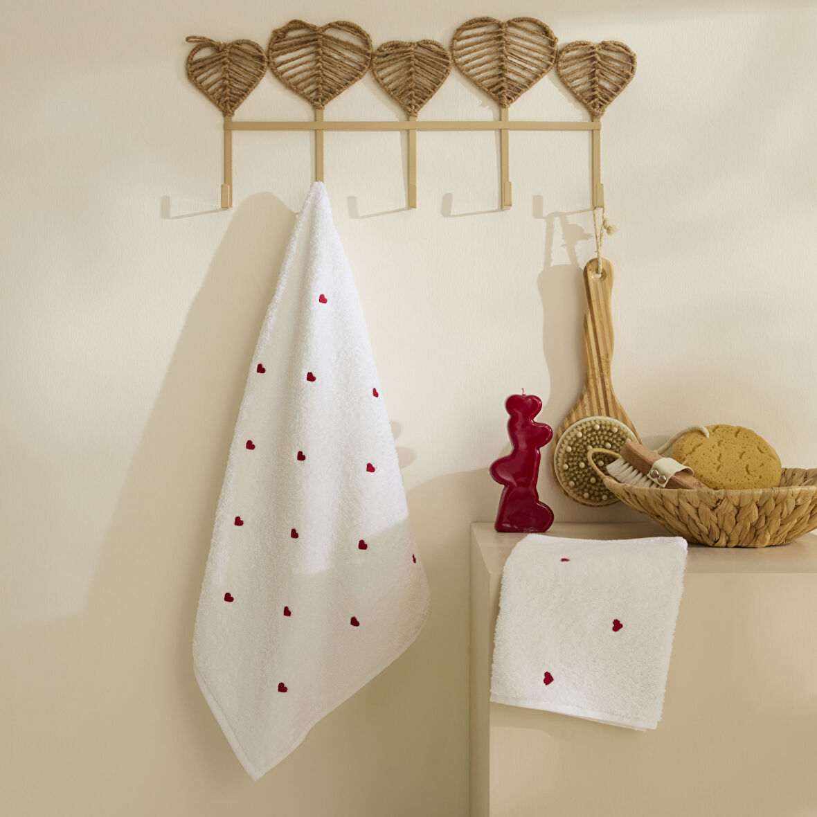 Karaca Home Amour 2 Parça Havlu Seti 50x90 cm Beyaz