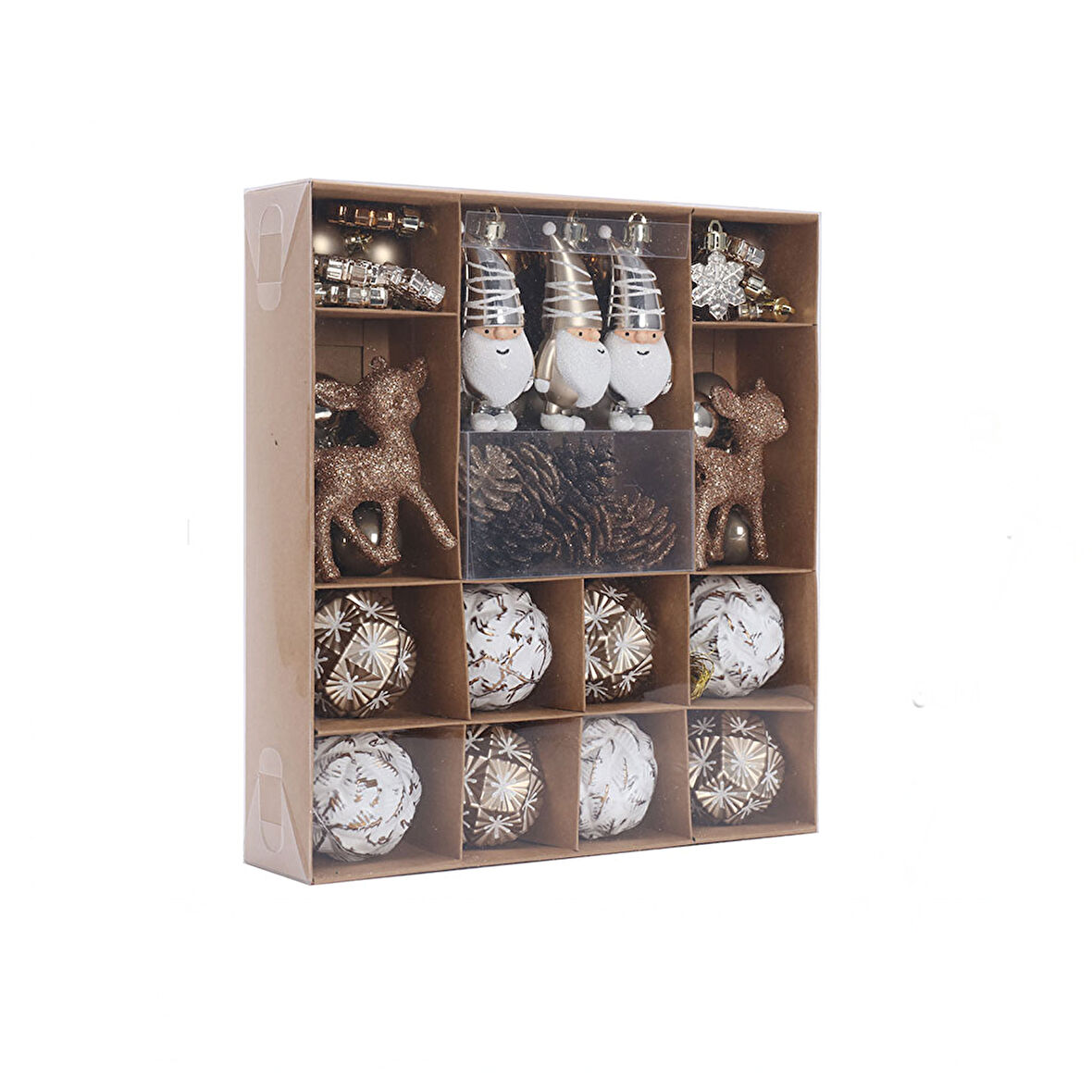 Karaca Home New Year Yılbaşı Bronze 65 Parça Ağaç Süsü Seti