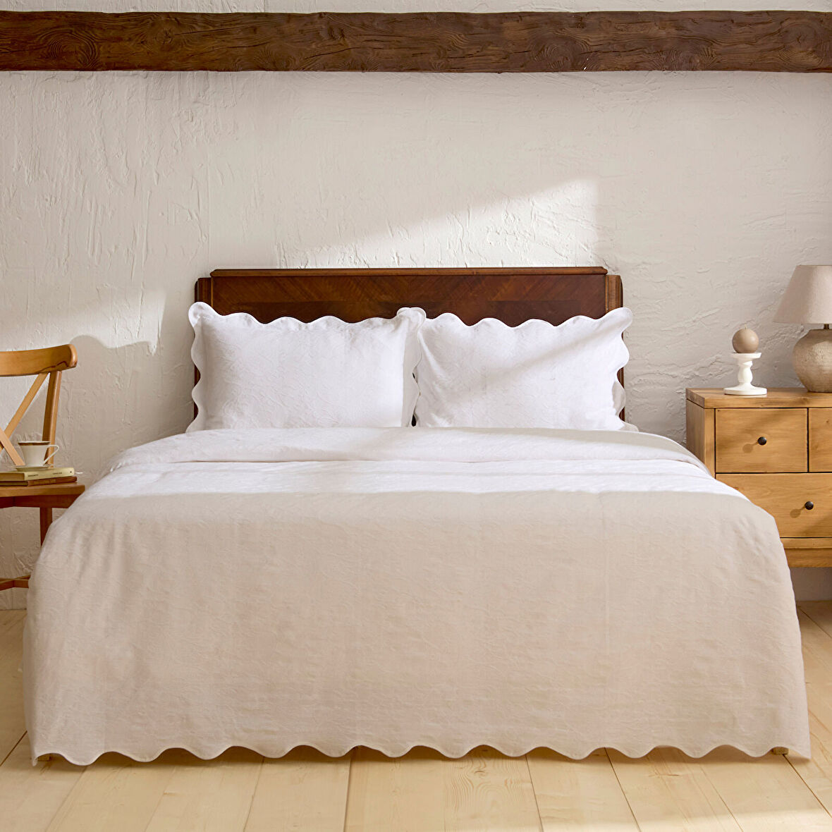 Karaca Home Marıbel %100 Pamuk Yatak Örtüsü Takımı Beyaz