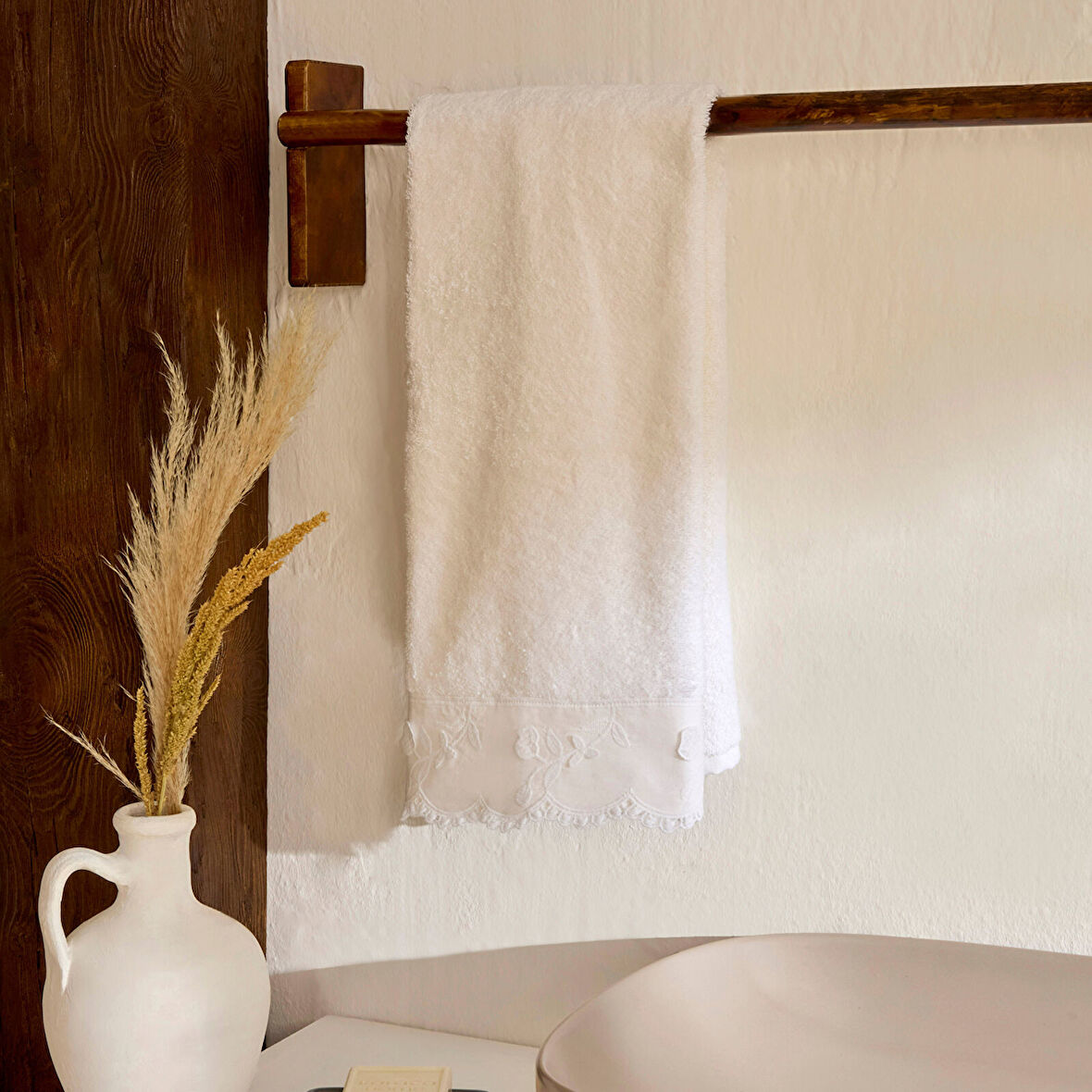 Karaca Home Artisan Demeter %100 Pamuk El Havlusu Ekru 50x90 cm