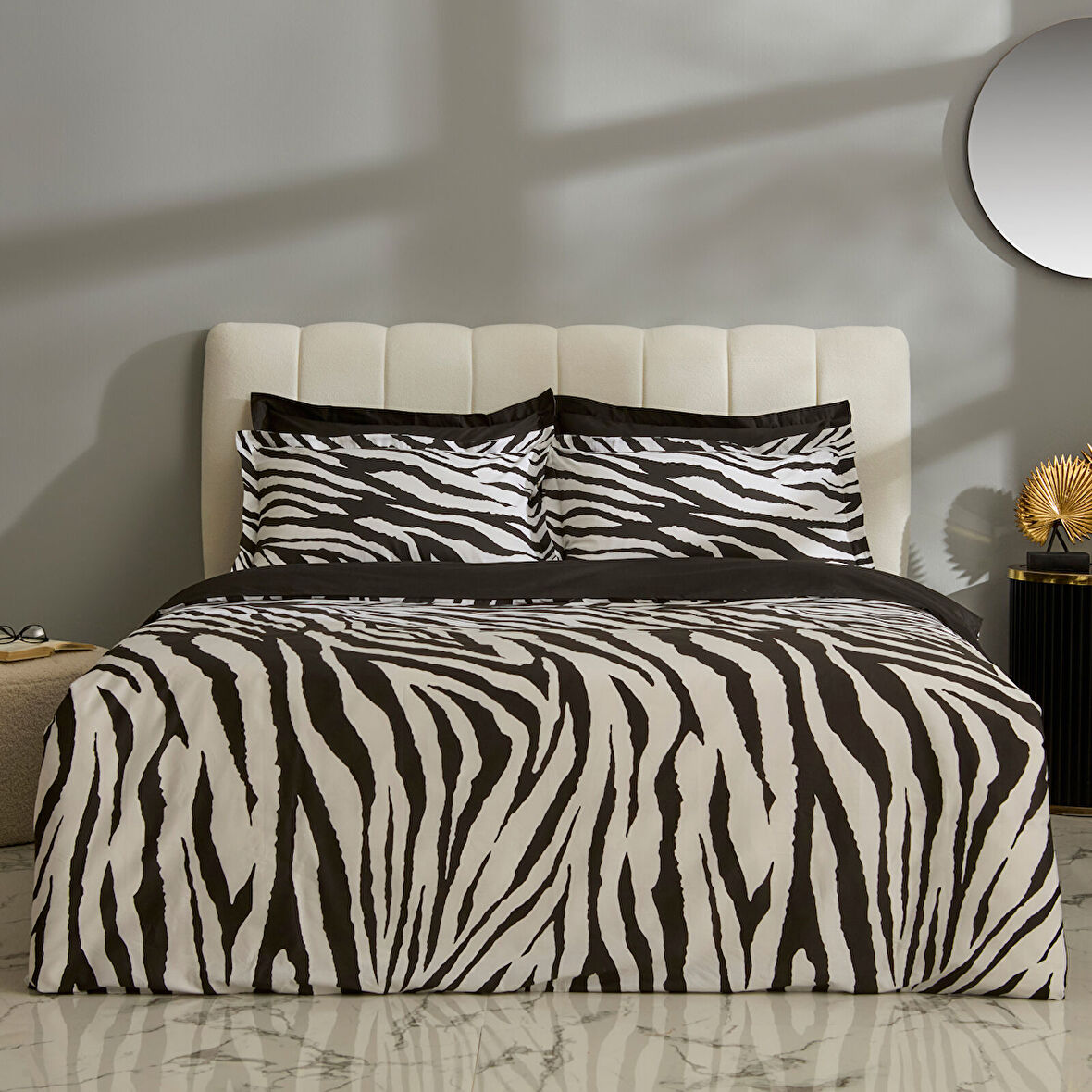 Karaca Home Marimba %100 Pamuk Çift Kişilik Nevresim Takımı Siyah