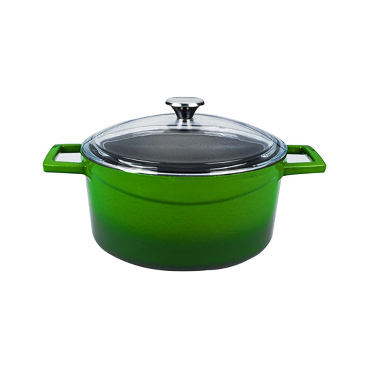 Lava Döküm Yuvarlak Tencere Cam kapaklı. Glaze Çap(Ø)24cm.