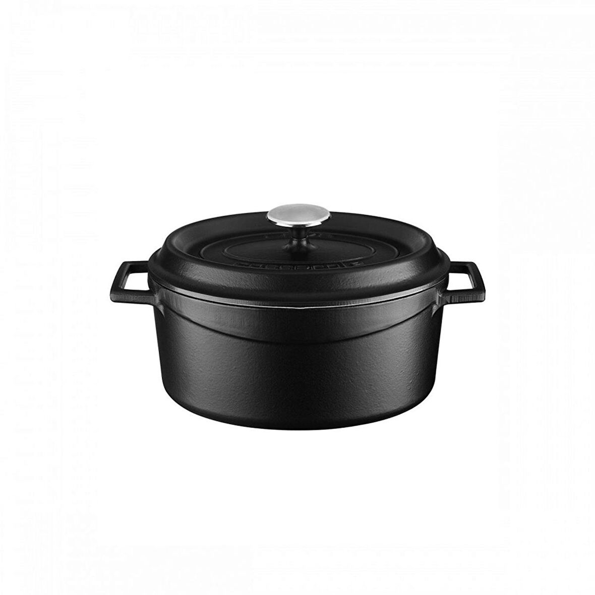 Lava Döküm Mini Oval Tencere. Ölçü 9x12cm. - Mat Siyah