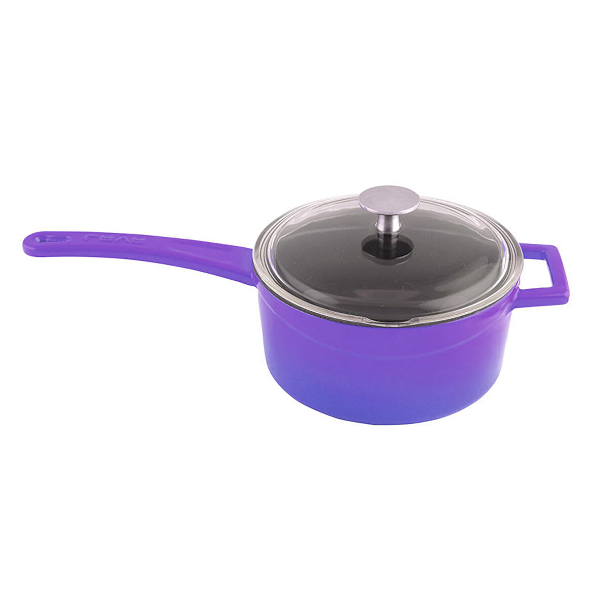 Lava Döküm Yuvarlak Sos Tenceresi Cam kapaklı, Metal Saplı. Glaze Serisi Çap(Ø16 cm.