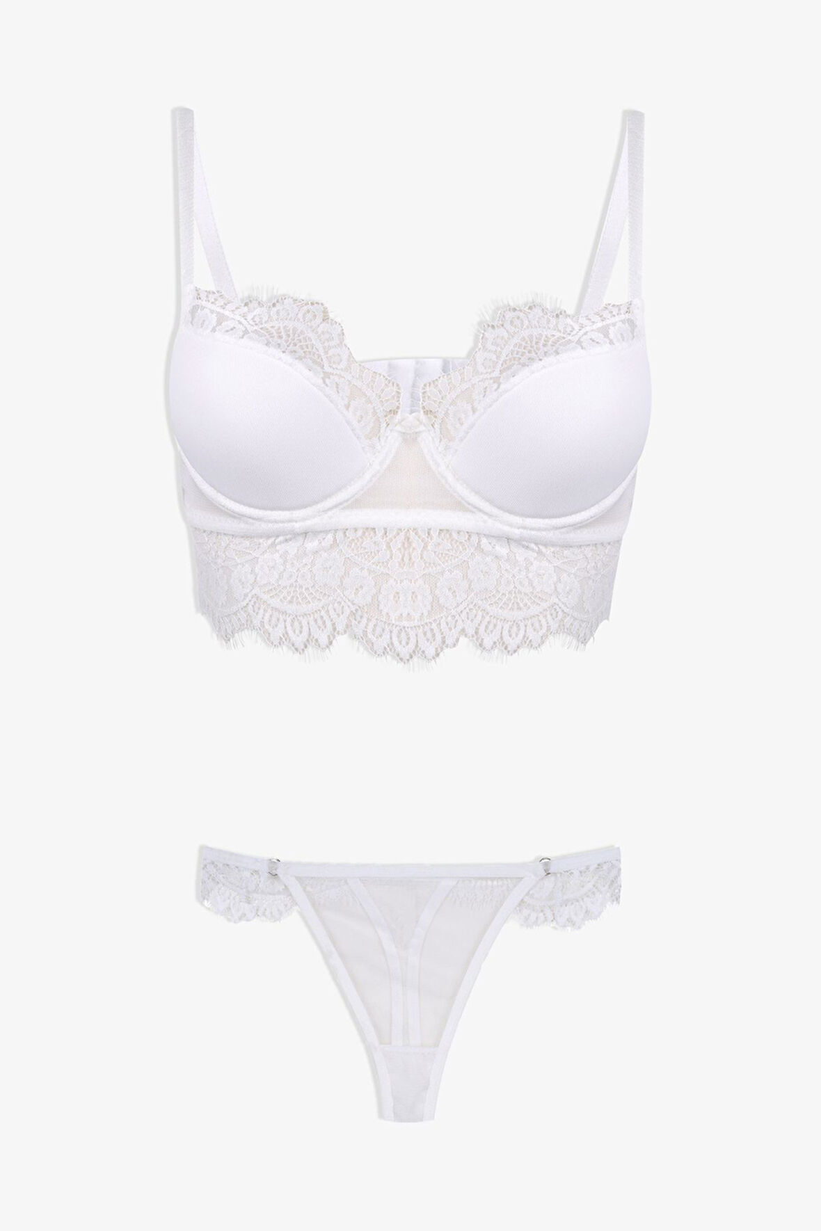 Dantelli Tüllü Sütyen Takım