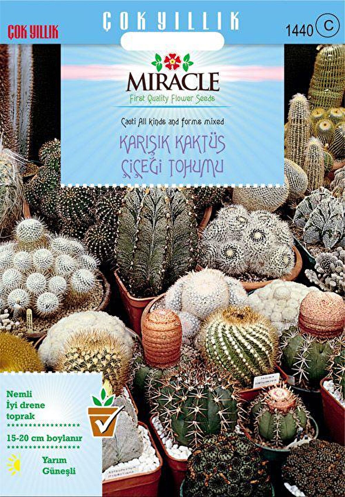 Miracle Karışık Kaktüs Bitkileri Çiçeği Tohumu (9000 tohum)
