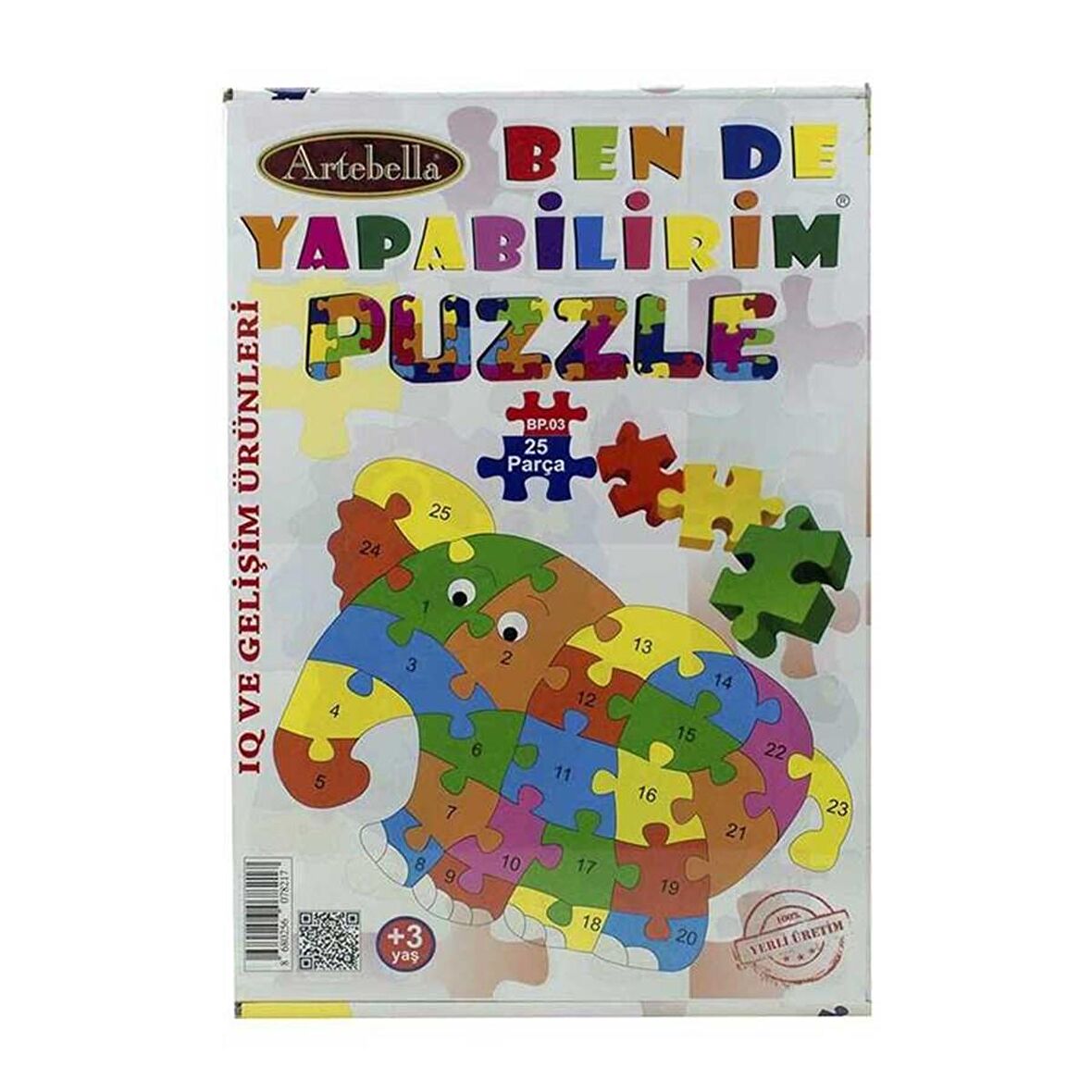 Artebella BP - 03 IQ ve Gelişim 3+ Yaş Büyük Boy Puzzle 25 Parça