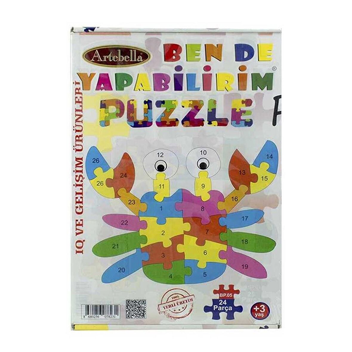 Artebella BP - 05 IQ ve Gelişim 3+ Yaş Büyük Boy Puzzle 24 Parça