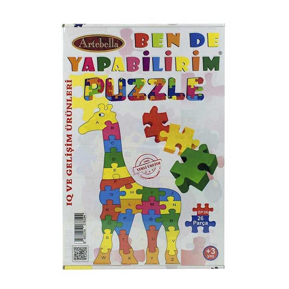 Artebella BP - 06 IQ ve Gelişim 3+ Yaş Büyük Boy Puzzle 26 Parça