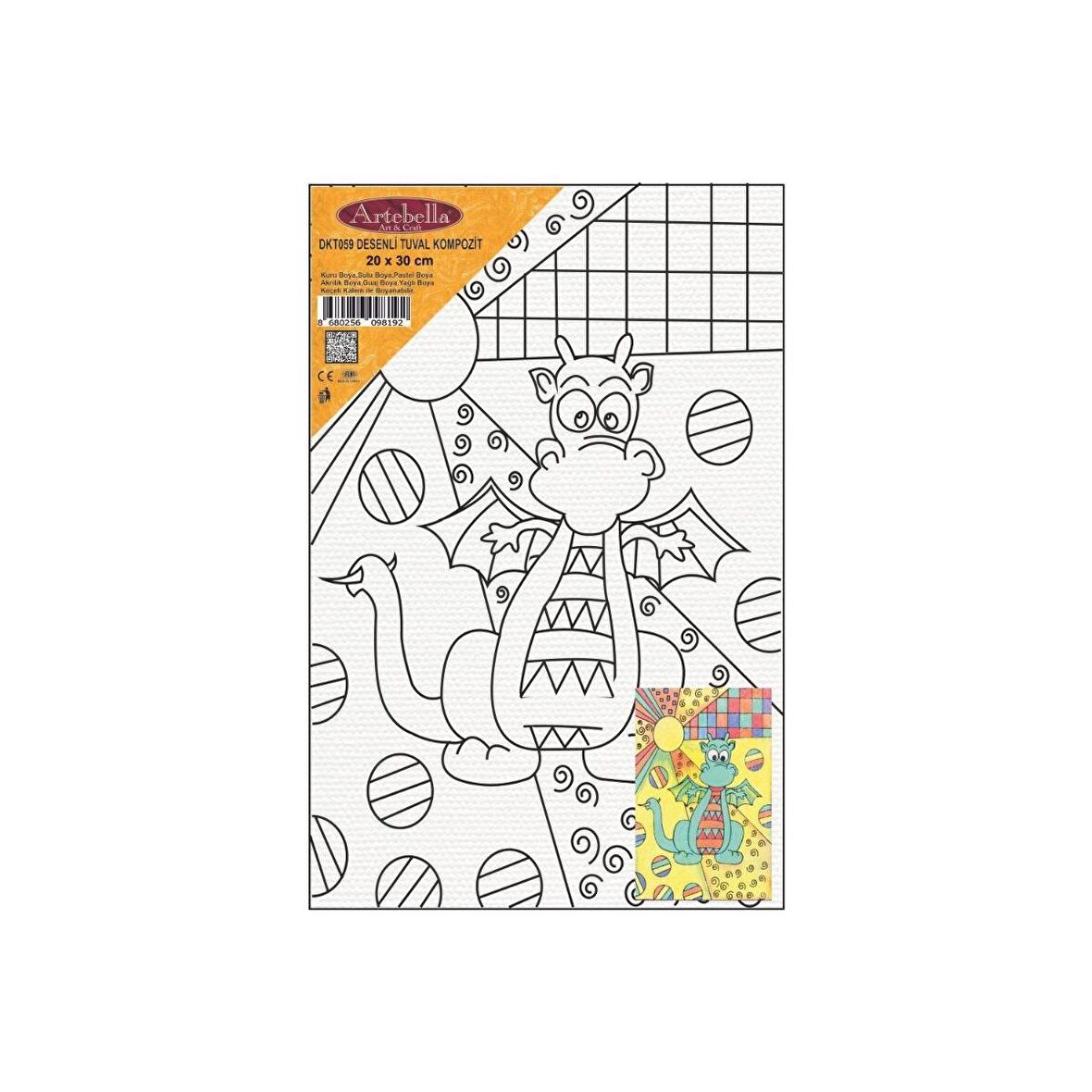 DKT059 desenli tuval kompozit boyama 20x30 cm