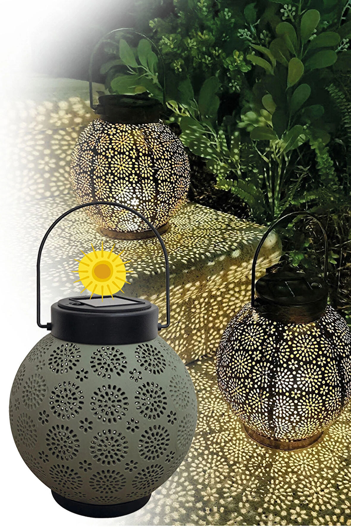 Greentech Güneş Enerjili Dekoratif Led Fener / Askılı Bahçe Feneri / Bahçe Dekorasyon Feneri / GT-SL25G 
