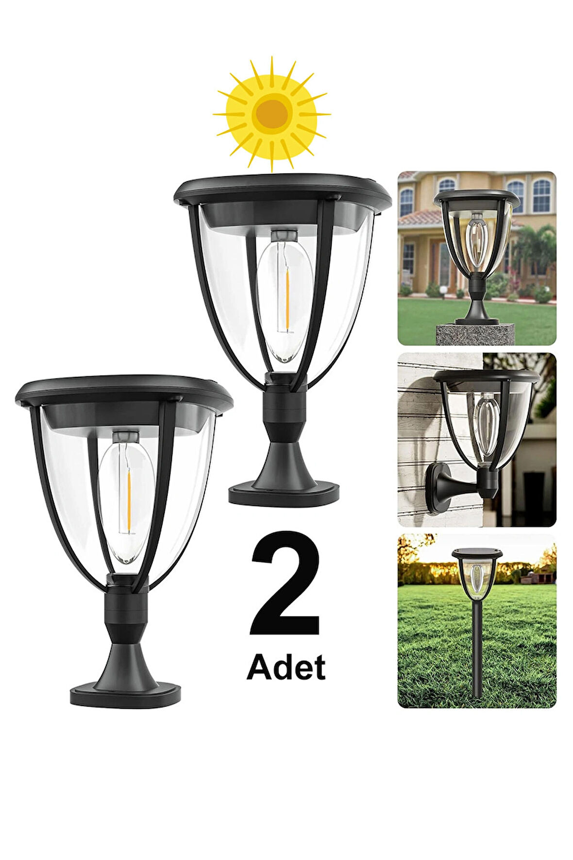 Greentech Güneş Enerjili LED Aydınlatma 2 Adet / GT-SL21