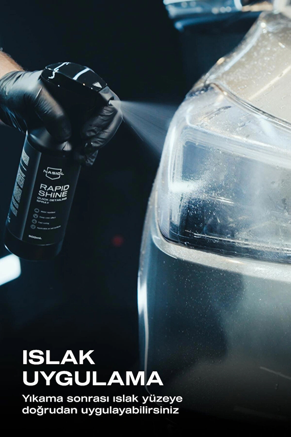 Rapidshine Araç Detay Spreyi-Hızlı Cila Etkisi-Derin Renk-Showroom Parlaklığı-6 Ay Dayanım-500ml