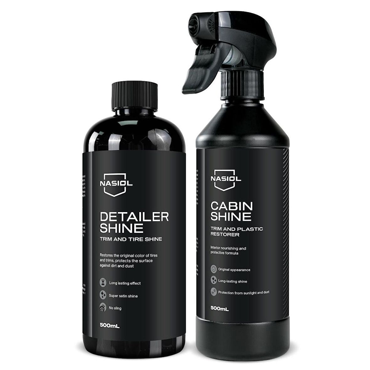 Nasiol Cabinshine Plastik Parlatıcı ve Detailershine Lastik Parlatıcı Seti