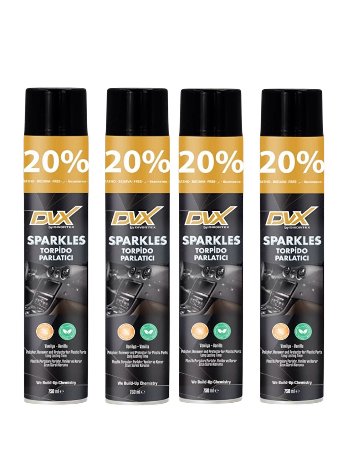 Divortex Aero Torpido Parlatıcı Sprey 750 ml 4 Adet