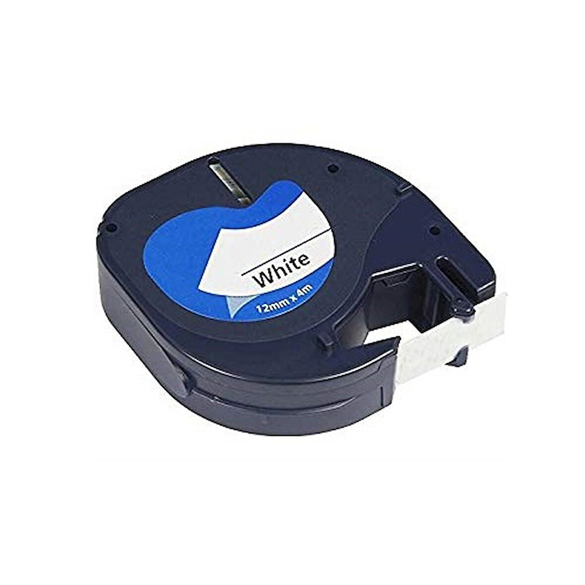 DYMO LT LetraTag Beyaz Etikt Siyah Plastik Serit 91201 12mmx4M Muadil