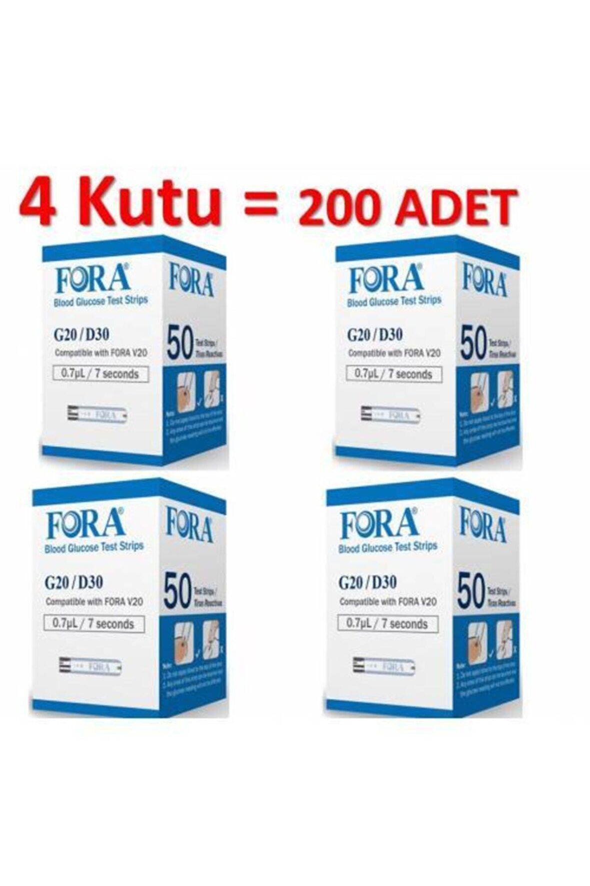 G20 Şeker Ölçüm Strip (50'li) / 4 Adet