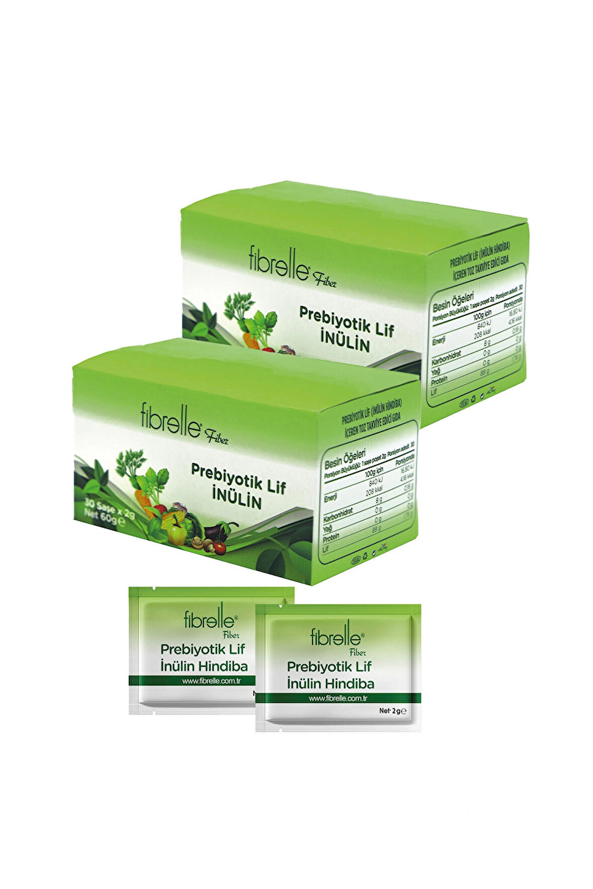 Fibrelle  Prebiyotik Lif İnülin Hindibağ  2 gr Saşe  2 kutu