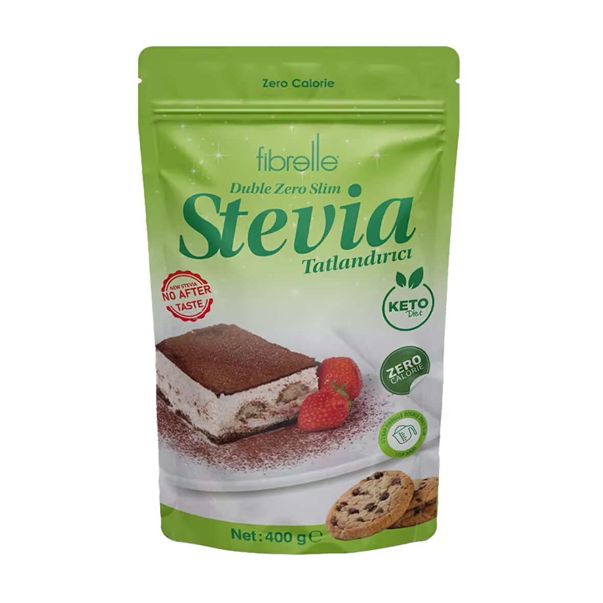 Fibrelle Double Zero Slim Stevialı Tatlandırıcı 400 Gr - AROMASIZ