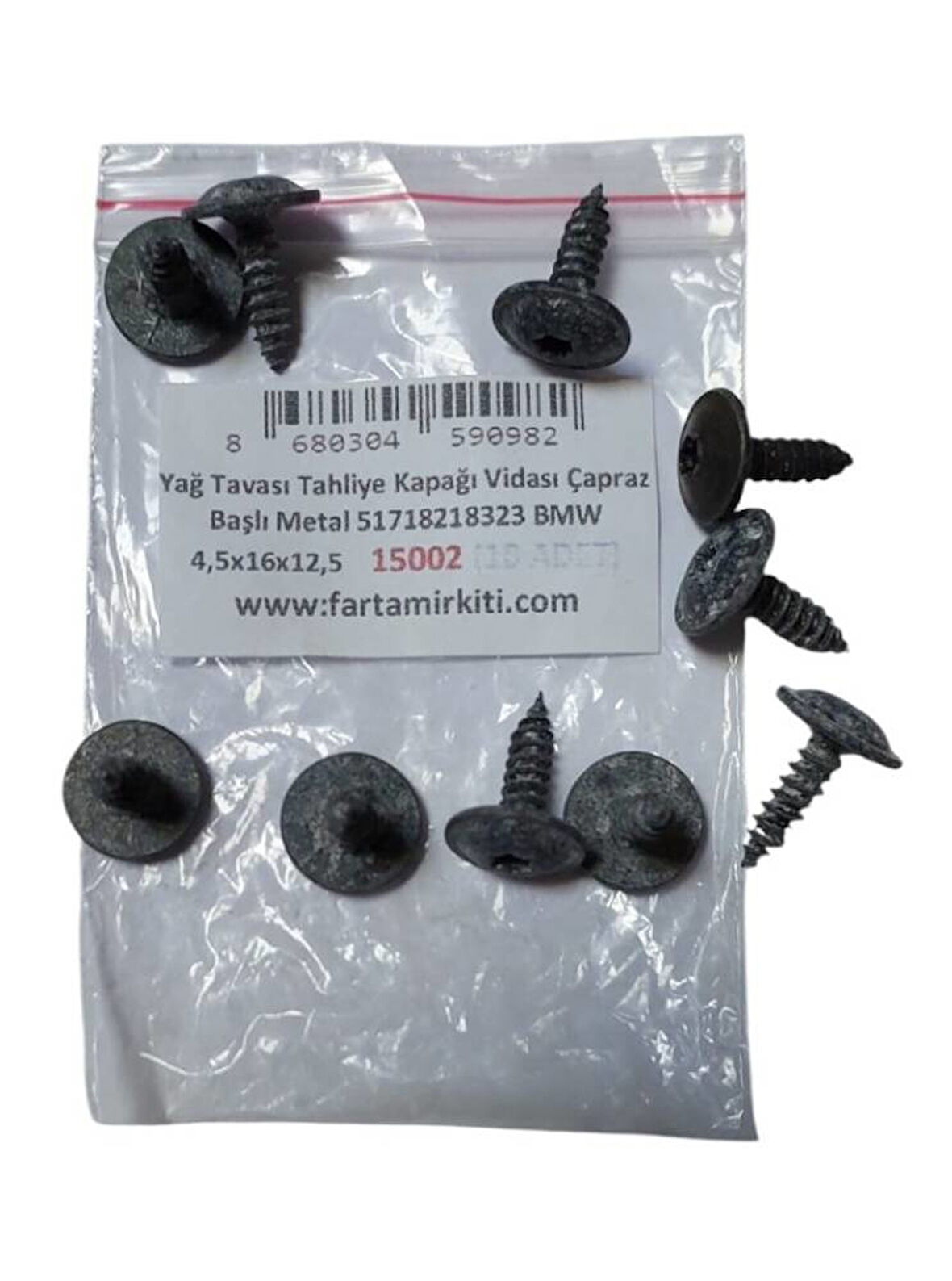 Yağ Tavası Tahliye Kapağı Vidası Çapraz Başlı Metal 51718218323 BMW 4,5x16x12,5 (10 ADET)   15002