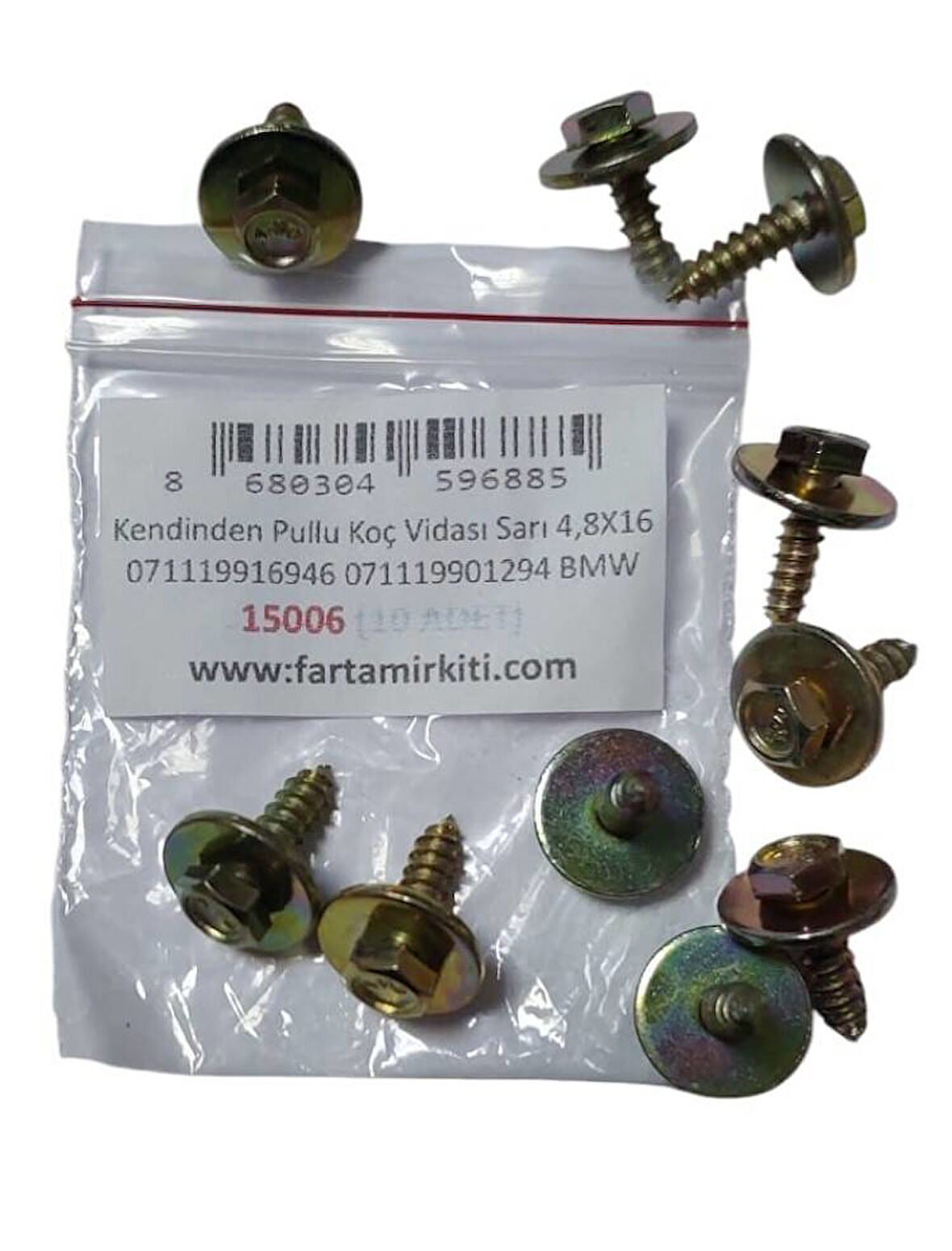 Kendinden Pullu Koç Vidası Sarı 4,8X16 071119916946 071119901294 BMW (10 ADET) 15006