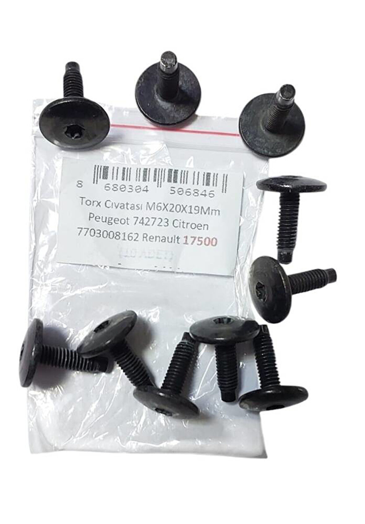 Cıvata Trox M6x20x19mm Peugeot 742723 Citroen 7703008162 Renault (10 ADET) 17500 MARKA İLE UYUMLU