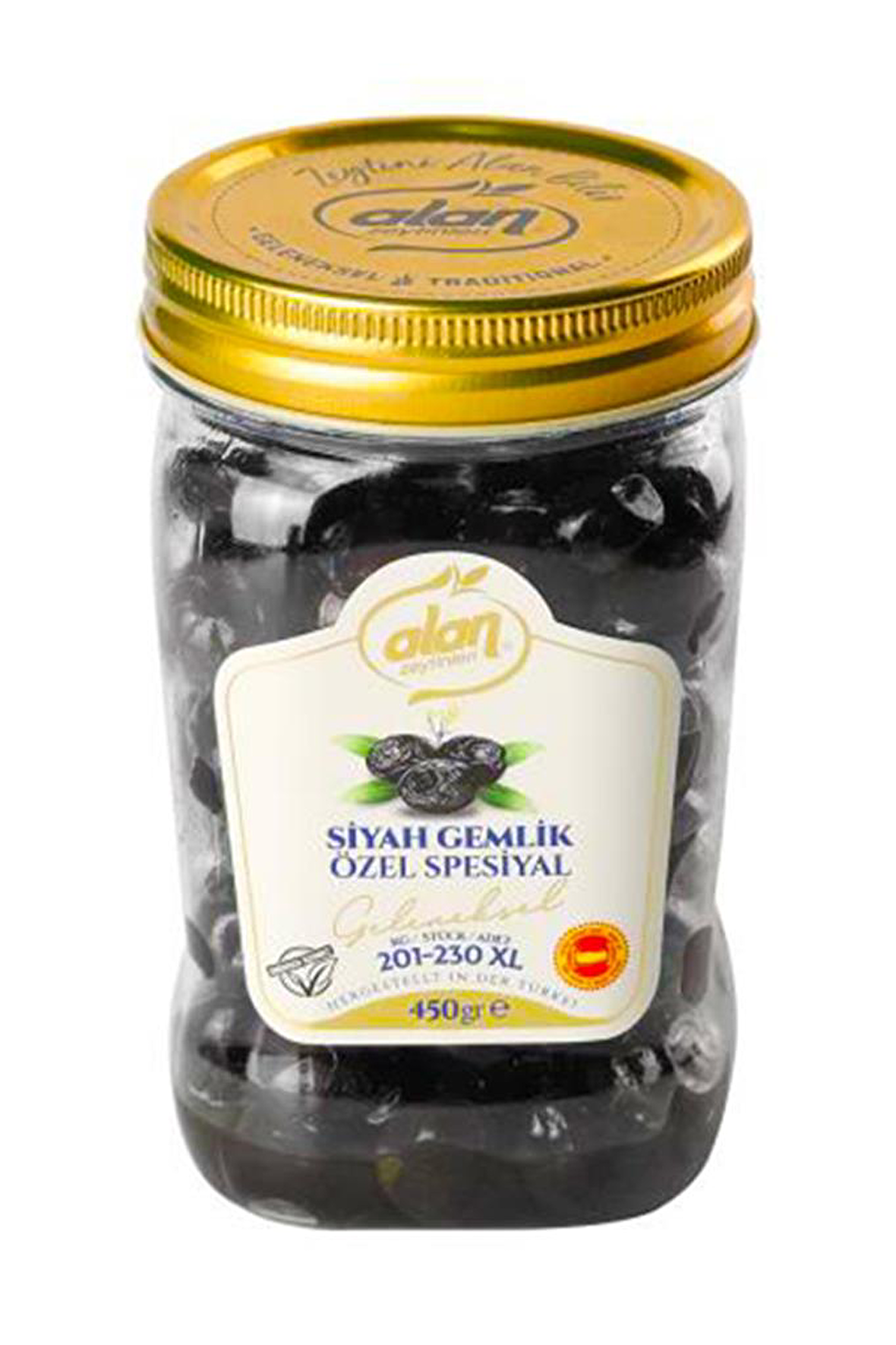 Alan Siyah Gemlik Zeytin 201-230 Kalibre 450 g e