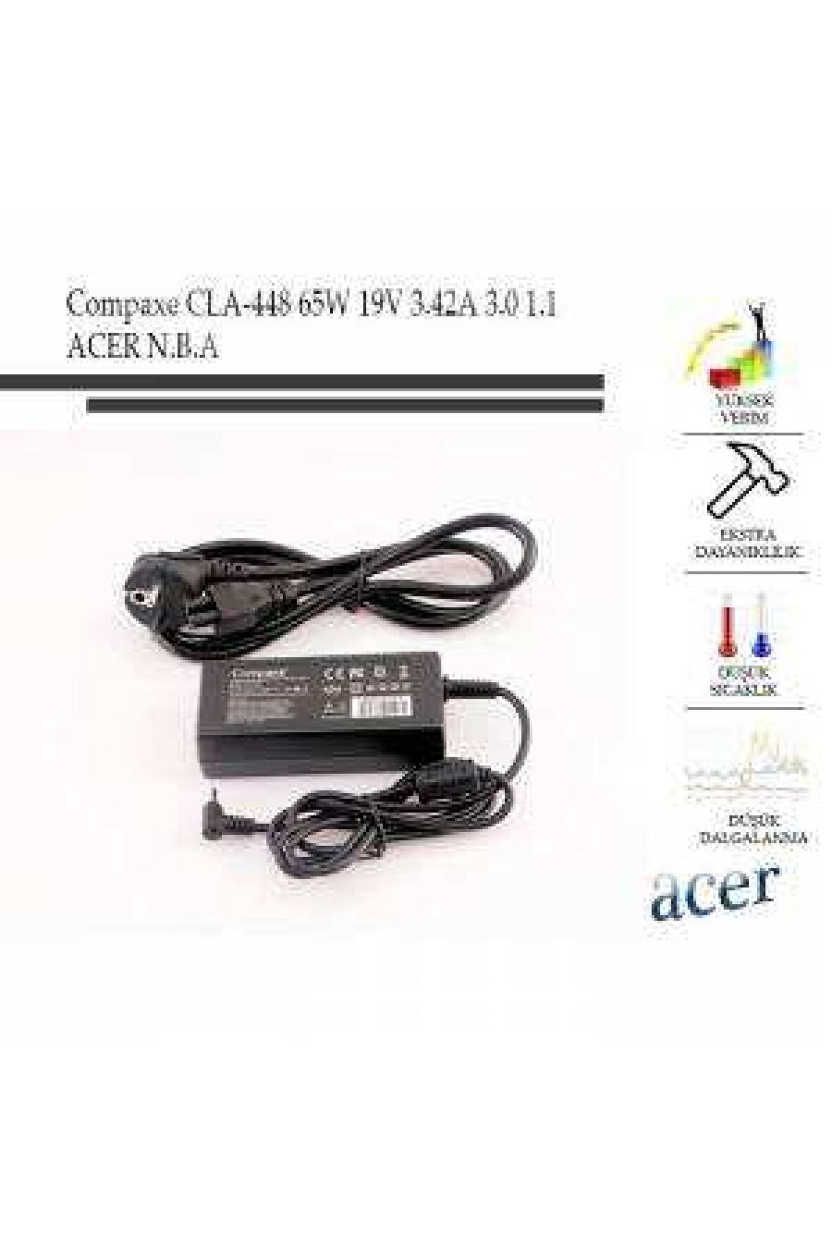 Compaxe CLA-448 65w 19v 3.42a 3.0-1.1 Notebook Adaptörü