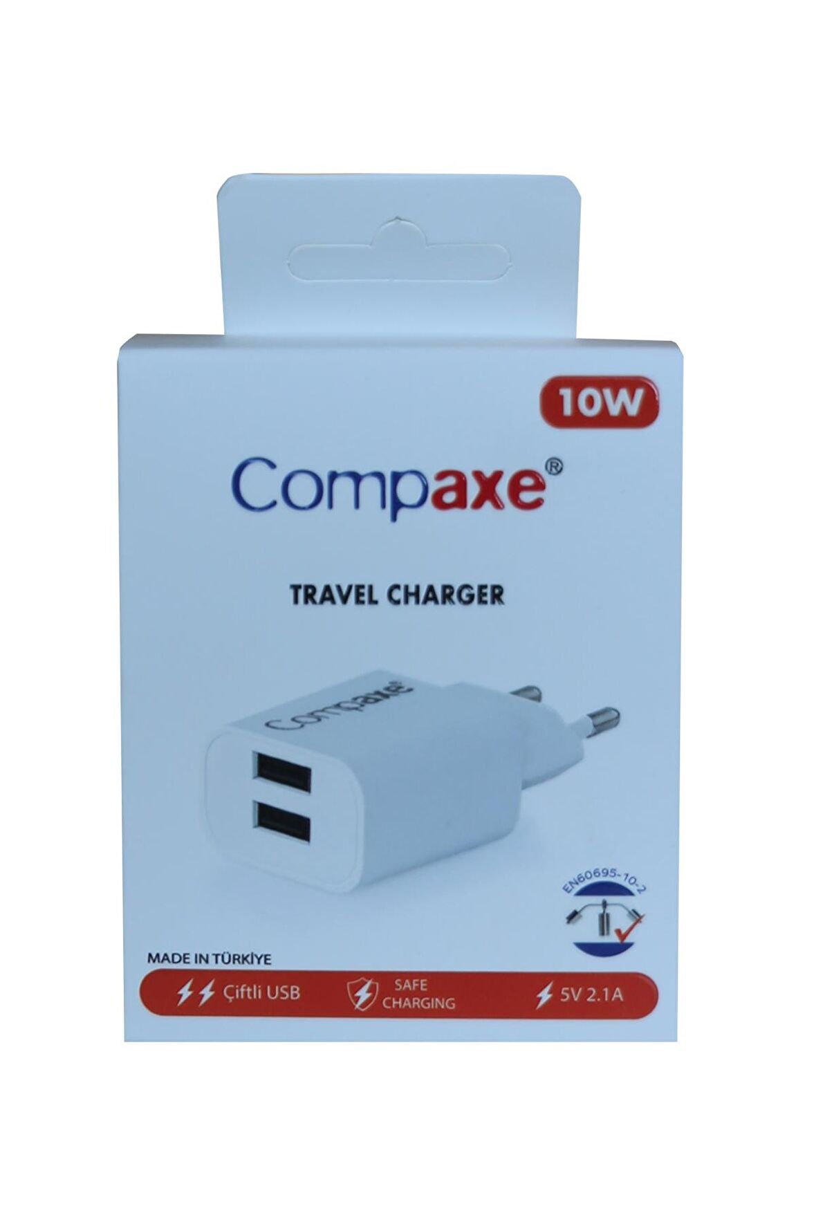 Compaxe CTA-521D USB 10 Watt Hızlı Şarj Aleti Beyaz
