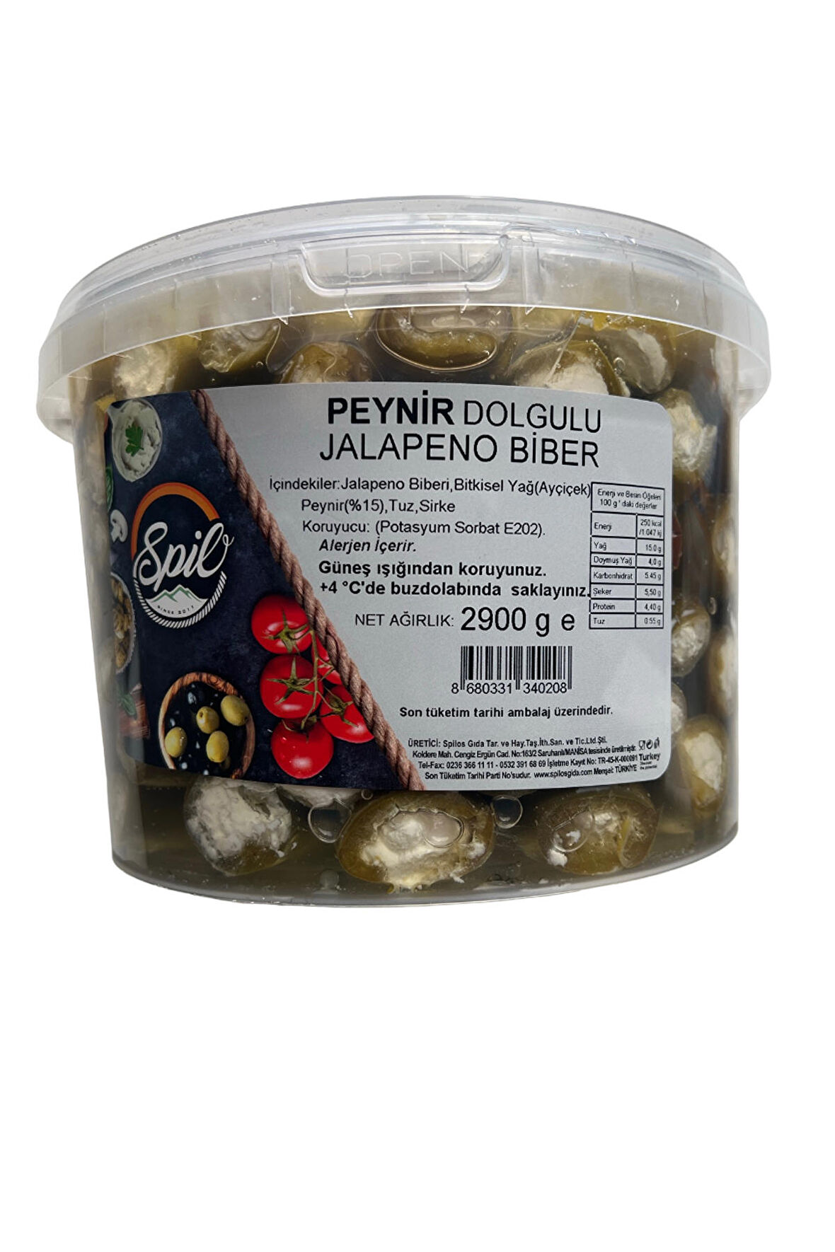 Peynir Dolgulu Jalapeno Biber 2900 Gr